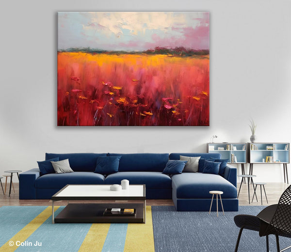 Original Landscape Paintings, Oversized Modern Wall Art Paintings, Modern Acrylic Artwork on Canvas, Large Abstract Painting for Living Room-ArtWorkCrafts.com