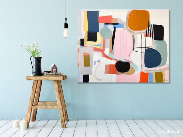 Abstract Canvas Paintings, Extra Large Canvas Painting for Living Room, Original Acrylic Wall Art, Oversized Contemporary Acrylic Paintings-ArtWorkCrafts.com