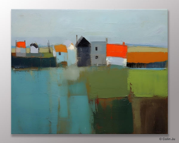 Abstract Landscape Paintings, Extra Large Canvas Painting for Living Room, Large Original Abstract Wall Art, Contemporary Acrylic Paintings-ArtWorkCrafts.com