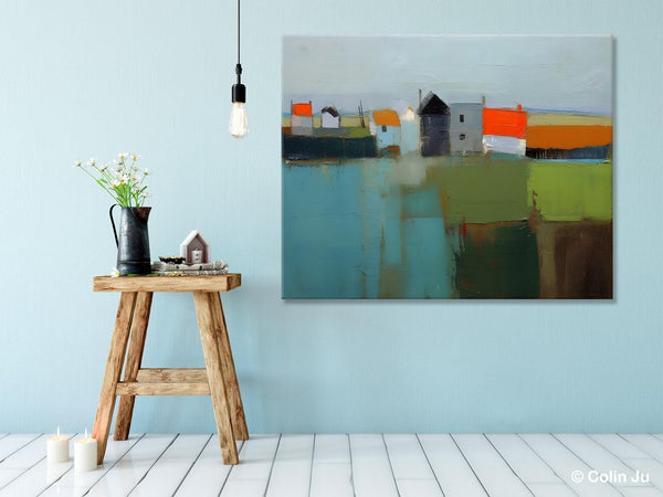Abstract Landscape Paintings, Extra Large Canvas Painting for Living Room, Large Original Abstract Wall Art, Contemporary Acrylic Paintings-ArtWorkCrafts.com