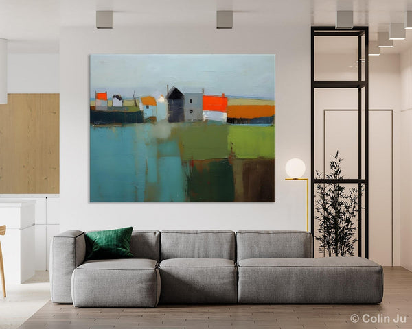 Abstract Landscape Paintings, Extra Large Canvas Painting for Living Room, Large Original Abstract Wall Art, Contemporary Acrylic Paintings-ArtWorkCrafts.com