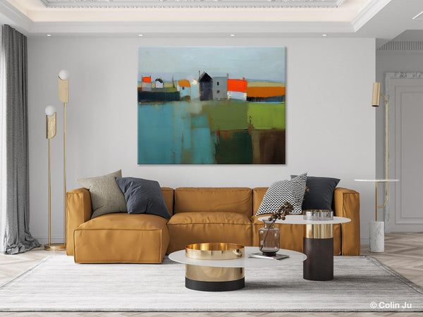 Abstract Landscape Paintings, Extra Large Canvas Painting for Living Room, Large Original Abstract Wall Art, Contemporary Acrylic Paintings-ArtWorkCrafts.com