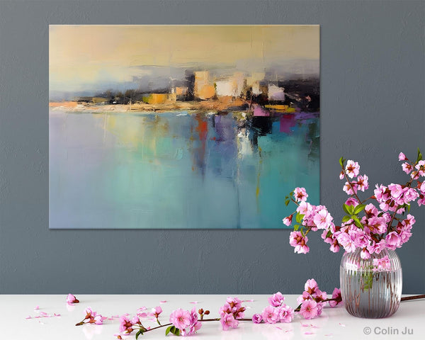 Abstract Landscape Paintings, Palette Knife Canvas Art, Extra Large Canvas Painting for Dining Room, Original Canvas Wall Art Paintings-ArtWorkCrafts.com