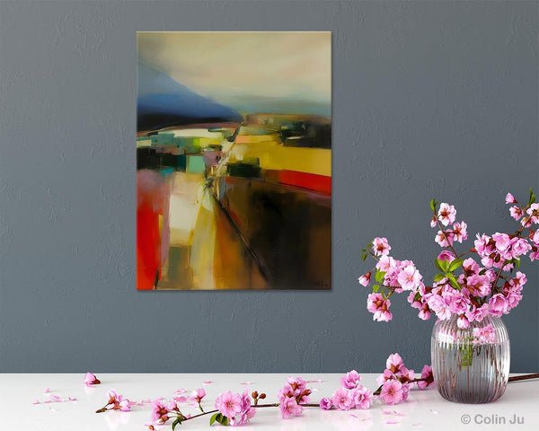 Abstract Landscape Artwork, Landscape Painting on Canvas, Contemporary Wall Art Paintings, Extra Large Original Art, Hand Painted Canvas Art-ArtWorkCrafts.com