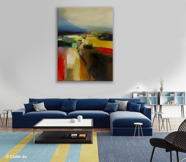 Abstract Landscape Artwork, Landscape Painting on Canvas, Contemporary Wall Art Paintings, Extra Large Original Art, Hand Painted Canvas Art-ArtWorkCrafts.com