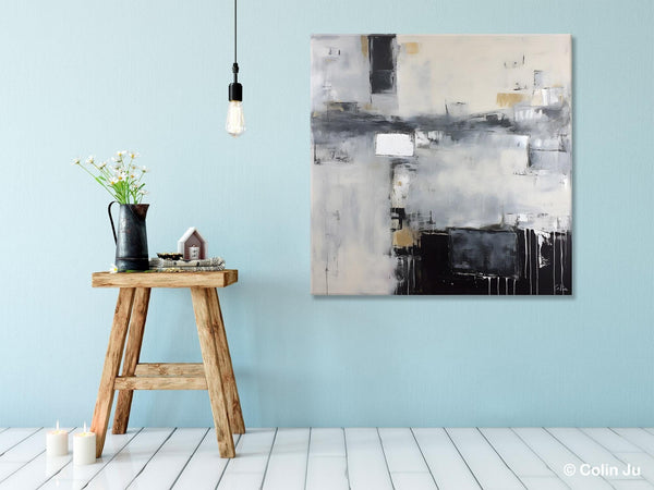 Abstract Canvas Art for Living Room, Original Modern Acrylic Art, Modern Canvas Paintings, Extra Large Abstract Paintings for Dining Room-ArtWorkCrafts.com