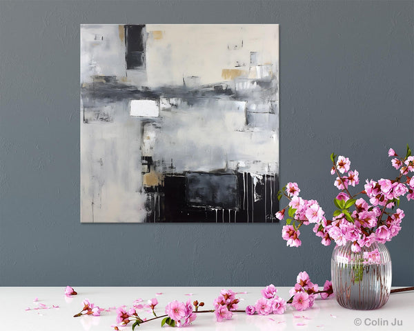 Abstract Canvas Art for Living Room, Original Modern Acrylic Art, Modern Canvas Paintings, Extra Large Abstract Paintings for Dining Room-ArtWorkCrafts.com