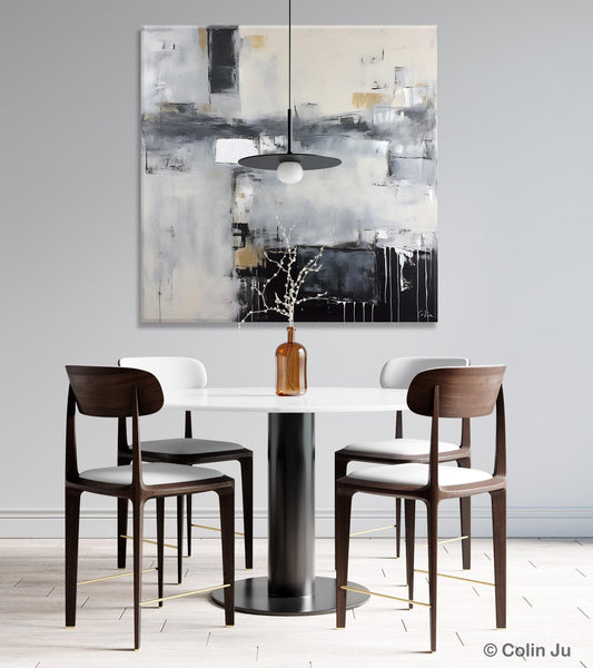 Abstract Canvas Art for Living Room, Original Modern Acrylic Art, Modern Canvas Paintings, Extra Large Abstract Paintings for Dining Room-ArtWorkCrafts.com