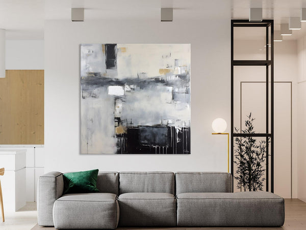 Abstract Canvas Art for Living Room, Original Modern Acrylic Art, Modern Canvas Paintings, Extra Large Abstract Paintings for Dining Room-ArtWorkCrafts.com