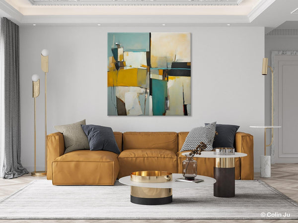 Abstract Painting for Bedroom, Original Modern Wall Art Paintings, Geometric Modern Acrylic Paintings, Oversized Contemporary Canvas Art-ArtWorkCrafts.com