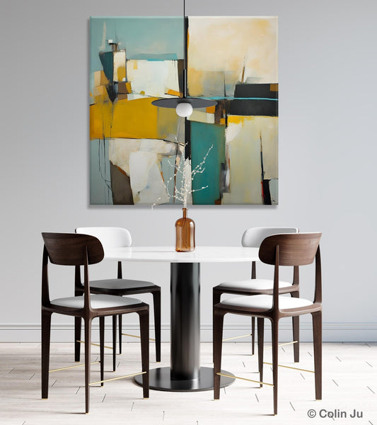Abstract Painting for Bedroom, Original Modern Wall Art Paintings, Geometric Modern Acrylic Paintings, Oversized Contemporary Canvas Art-ArtWorkCrafts.com