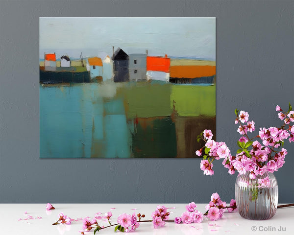 Abstract Landscape Paintings, Extra Large Canvas Painting for Living Room, Large Original Abstract Wall Art, Contemporary Acrylic Paintings-ArtWorkCrafts.com