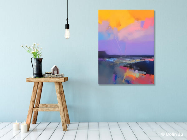 Abstract Landscape Artwork, Contemporary Wall Art Paintings, Extra Large Original Art, Landscape Painting on Canvas, Hand Painted Canvas Art-ArtWorkCrafts.com