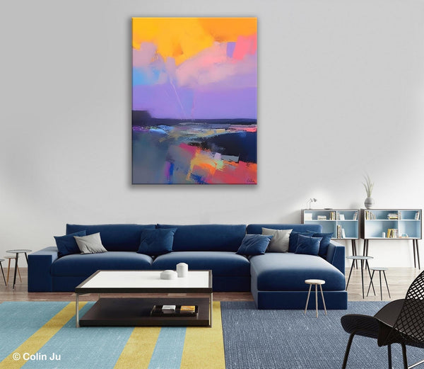 Abstract Landscape Artwork, Contemporary Wall Art Paintings, Extra Large Original Art, Landscape Painting on Canvas, Hand Painted Canvas Art-ArtWorkCrafts.com
