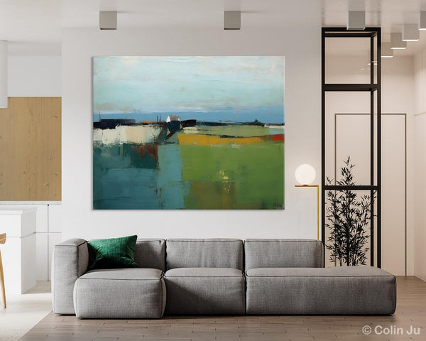 Abstract Landscape Painting for Living Room, Heavy Texture Painting, Hand Painted Canvas Art, Original Abstract Art, Acrylic Art on Canvas-ArtWorkCrafts.com
