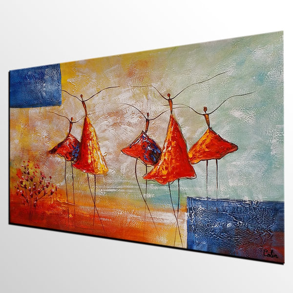 Wall Art Painting, Ballet Dancer Painting, Acrylic Painting for Sale, Simple Abstract Painting, Bedroom Canvas Painting-ArtWorkCrafts.com