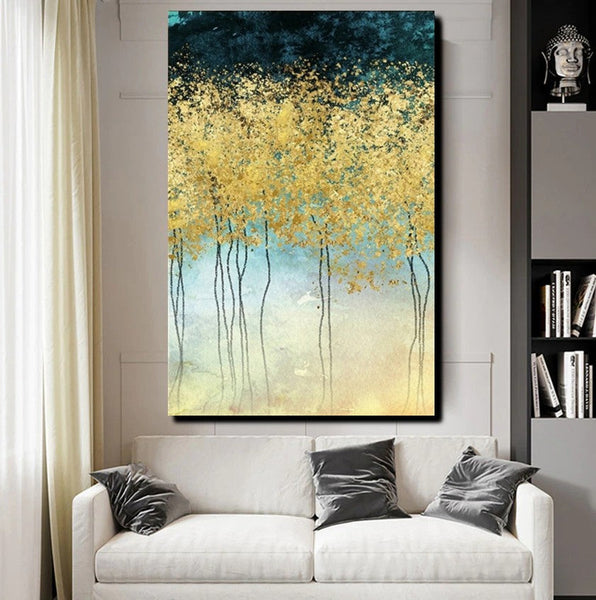 Simple Modern Art, Bedroom Wall Art Ideas, Tree Paintings, Buy Wall Art Online, Simple Abstract Art, Large Acrylic Painting on Canvas-ArtWorkCrafts.com