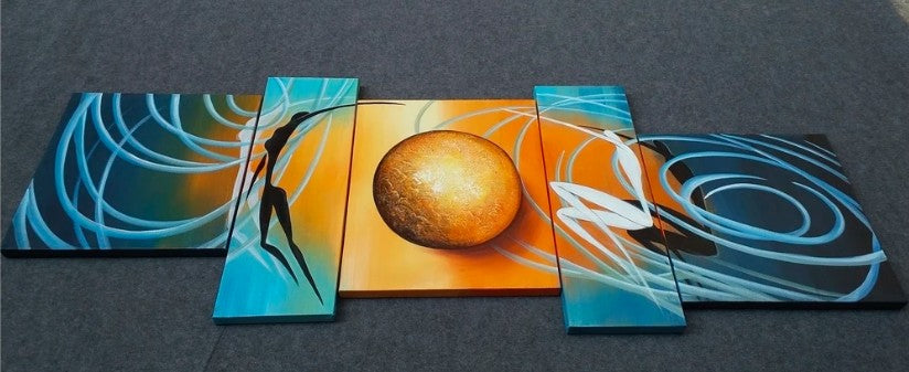 Painting Samples of Abstract Art of Love, Love Abstract Painting, Living Room Wall Painting, 5 Panel Group Wall Art Sets, Buy Art Online, Hand Painted Wall Art, Simple Abstract Paintings