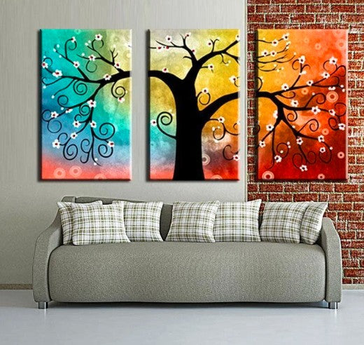 Beautiful Tree of Life Paintings, Heavy Texture Canvas Painting, Extra Large Wall Art
