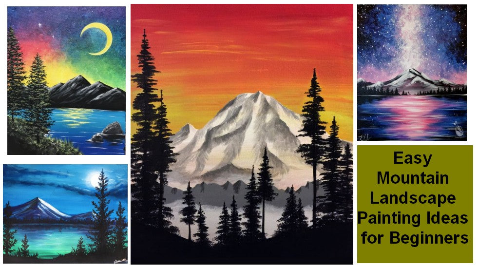 Easy Acrylic Painting Ideas for Beginners, Easy Landscape Painting Ideas, Easy Mountain Painting Ideas for Beginners, Simple Canvas Painting Ideas