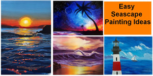 Easy Seascape Painting Ideas for Beginners, Easy Sunrise Seascape Paintings, Easy Landscape Painting Ideas, Easy Acrylic Seascape Paintings, Simple Beautiful Seascape Canvas Paintings for Beginners