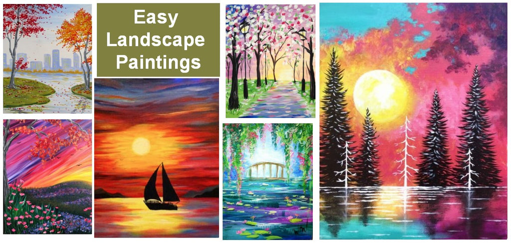 30 Easy Landscape Paintings Ideas for Beginners - Sunrise Paintings, T –  Grace Painting Crafts