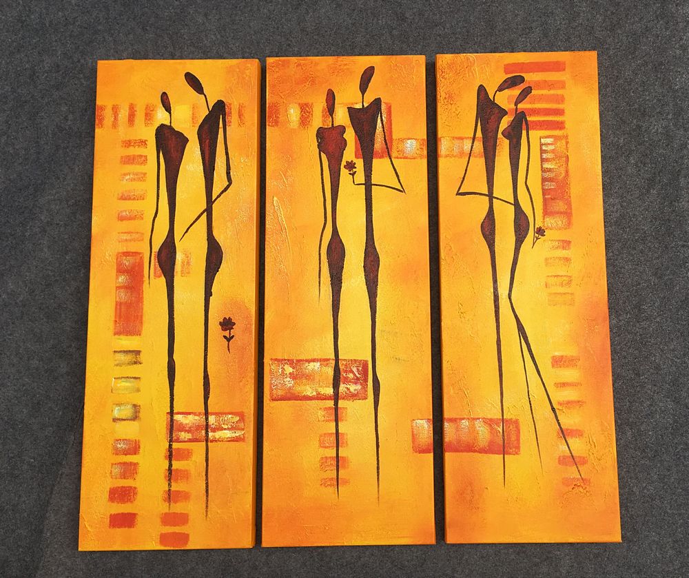 Painting Samples of Abtract Figure Art, Acrylic Art, 3 Panel Group Wall Art, Bedroom Wall Art Ideas, Simple Modern Art, Hand Painted Canvas Art, Acrylic Paintng on Canvas