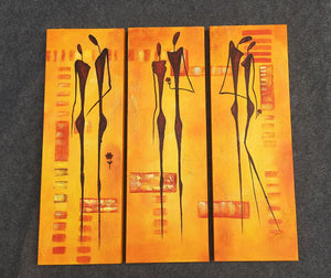 Painting Samples of Abtract Figure Art, Acrylic Art, 3 Panel Group Wall Art, Bedroom Wall Art Ideas, Simple Modern Art, Hand Painted Canvas Art, Acrylic Paintng on Canvas