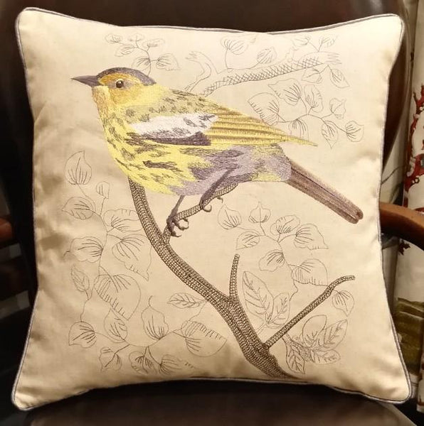 Decorative Throw Pillows, Bird Throw Pillows, Pillows for Farmhouse, Sofa Throw Pillows, Embroidery Throw Pillows, Rustic Pillows for Couch-ArtWorkCrafts.com