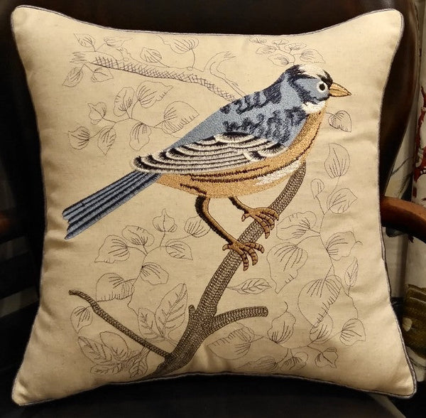 Decorative Throw Pillows for Couch, Bird Pillows, Pillows for Farmhouse, Sofa Throw Pillows, Embroidery Throw Pillows, Rustic Pillows-ArtWorkCrafts.com