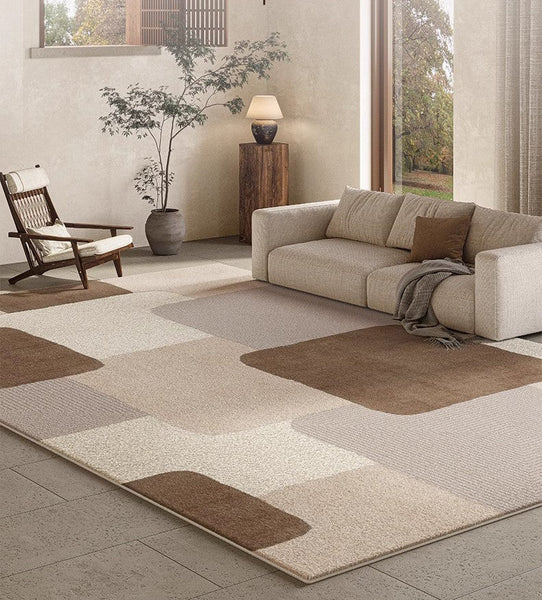 Abstract Geometric Modern Rugs for Living Room, Contemporary Area Rugs for Bedroom, Large Modern Carpets for Interior Design-ArtWorkCrafts.com
