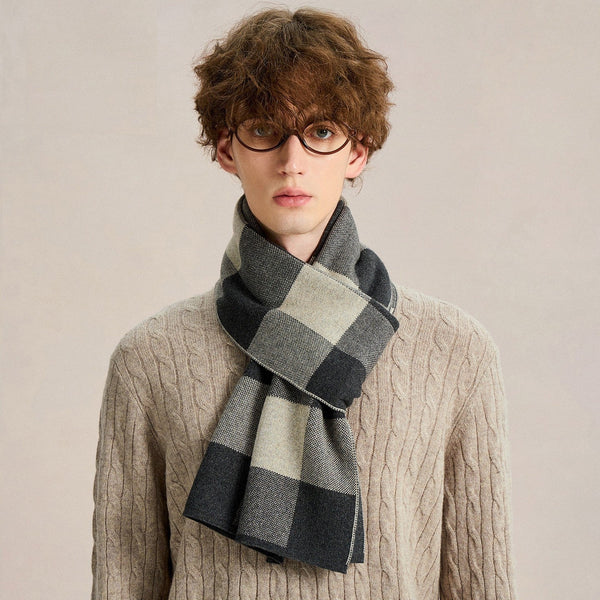 Soft Wool Scarf for Men, Men's Winter Scarf, Casual Fashion Scarf for Men, Men's Cashmere Scarf Winter, Business Formal Men Scarf Styles, Wool Scarf for Gentleman