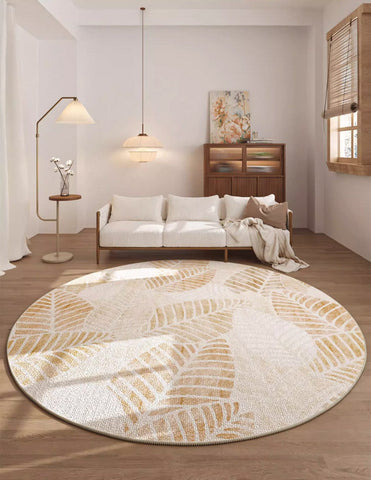 Contemporary Round Rugs for Dining Room, Round Carpets under Coffee Table, Modern Area Rugs for Bedroom, Circular Modern Rugs for Living Room-ArtWorkCrafts.com