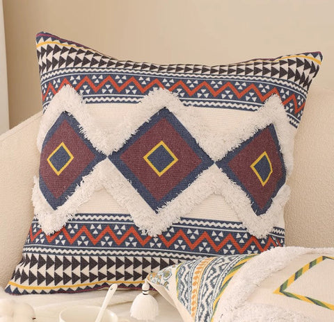 Geometric Modern Pillow Covers, Square Pillows for Couch, Oriental Decorative Throw Pillows for Living Room, Bohemian Decorative Sofa Pillows-ArtWorkCrafts.com