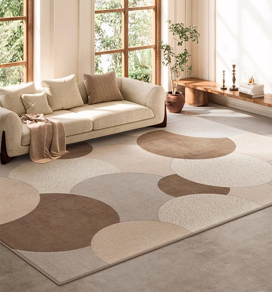 Geometric Modern Rugs for Dining Room, Bedroom Modern Rugs, Contemporary Area Rugs for Living Room-ArtWorkCrafts.com