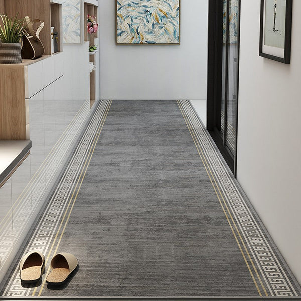 Modern Long Hallway Runners, Kitchen Runner Rugs, Entryway Runner Rugs, Grey Runners for Entrance Hallway, Long Hallway Runners, Long Narrow Runner Rugs-ArtWorkCrafts.com