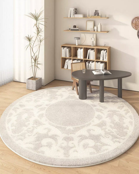 Modern Area Rugs under Coffee Table, Contemporary Modern Rugs for Bedroom, Dining Room Modern Rugs, Abstract Geometric Round Rugs under Sofa-ArtWorkCrafts.com