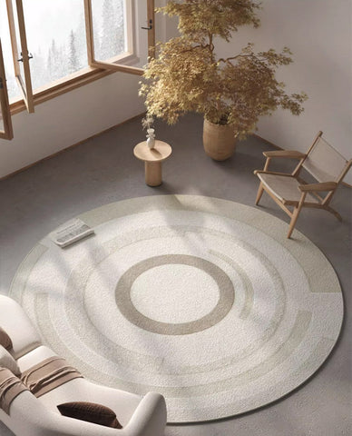 Contemporary Modern Rug Ideas for Living Room, Circular Modern Rugs for Bedroom, Abstract Contemporary Round Rugs for Dining Room-ArtWorkCrafts.com