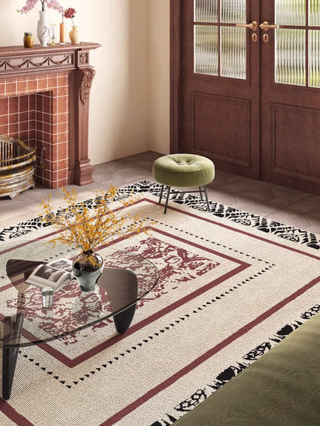 Dining Room Floor Rugs, Abstract Contemporary Rugs for Bedroom, Mid Century Area Rugs for Living Room, Elegant Modern Area Rugs under Sofa, Modern Carpets for Office-ArtWorkCrafts.com