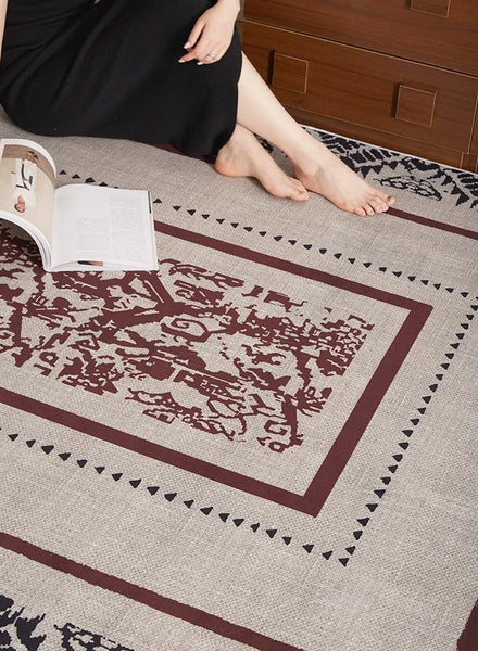 Dining Room Floor Rugs, Abstract Contemporary Rugs for Bedroom, Mid Century Area Rugs for Living Room, Elegant Modern Area Rugs under Sofa, Modern Carpets for Office-ArtWorkCrafts.com