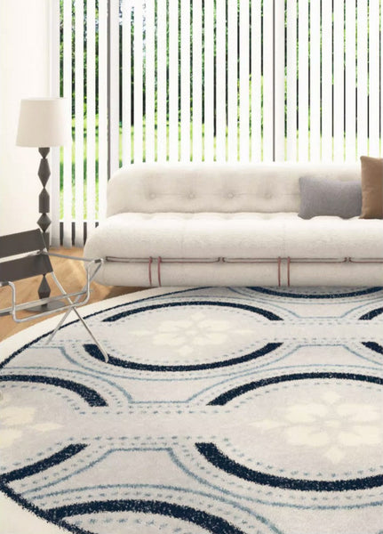 Contemporary Modern Rugs for Bedroom, Modern Area Rugs under Coffee Table, Dining Room Modern Rugs, Abstract Geometric Round Rugs under Sofa-ArtWorkCrafts.com