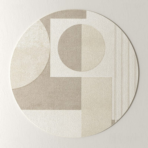 Round Rugs under Coffee Table, Modern Round Rugs for Dining Room, Contemporary Modern Rug Ideas for Living Room, Circular Modern Rugs for Bedroom-ArtWorkCrafts.com