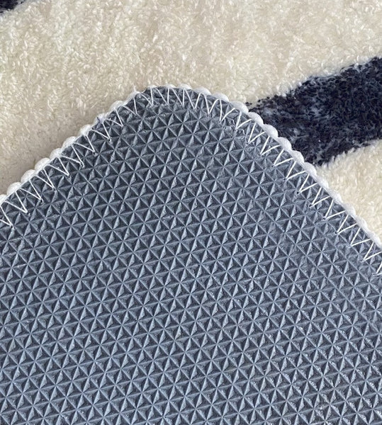 Geometric Modern Rug Ideas for Living Room, Thick Round Rugs for Dining Room, Abstract Contemporary Round Rugs for Bedroom-ArtWorkCrafts.com