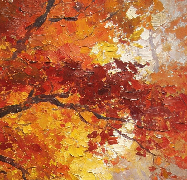 Autumn in the Deep Woods, Impasto Paintings, Landscape Oil Paintings, Original Small Paintings on Canvas, Simple Oil Paintings, Small Paintings on Canvas, Hand Painted Canvas Art-ArtWorkCrafts.com