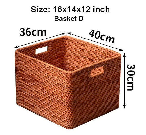 Storage Basket for Shelves, Large Rectangular Storage Basket, Storage Baskets for Kitchen, Woven Storage Basket for Living Room-ArtWorkCrafts.com