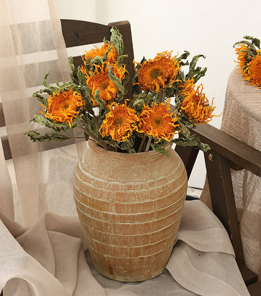 Natural Decorations, A Bunch of Sunflowers, Flower Arrangement, Handmade Artificial Flowers for Home Decor, Natural Dried Sunflower Stems-ArtWorkCrafts.com