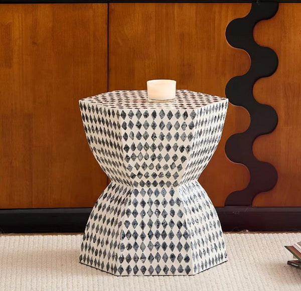 Contemporary Bedside Table, Small End Table, Modern Side Table, Bedside Small Side Table, Shell Small Sofa Side Table, Portable Casual Side Table, Creative Coffee Table, Contemporary Side Table-ArtWorkCrafts.com