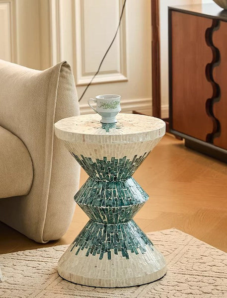 Modern Side Table, Shell Small Sofa Side Table, Contemporary Bedside Table, Bedside Small Side Table, Small End Table, Portable Casual Side Table, Creative Coffee Table, Contemporary Side Table-ArtWorkCrafts.com