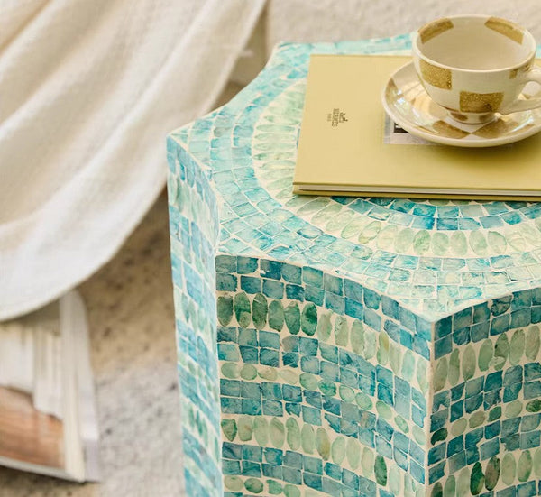 Contemporary Side Table, Contemporary Bedside Table, Bedside Small Side Table, Shell Small Sofa Side Table, Modern Side Table, Small End Table, Portable Casual Side Table, Creative Coffee Table-ArtWorkCrafts.com