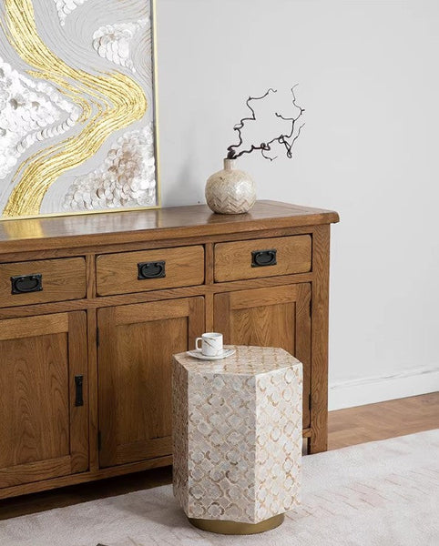 Portable Casual Side Table, Creative Coffee Table, Contemporary Small Sofa Side Table, Shell Small Side Table, Unique Small End Table-ArtWorkCrafts.com